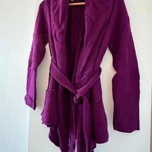Sparrow Deep Purple Belted Coat/Sweater